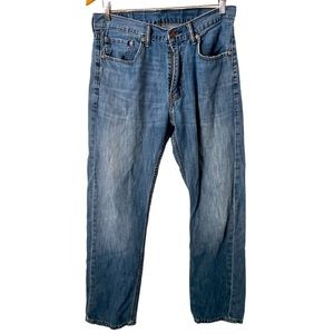 Levis Mens 505‎ Straight Leg Blue Jeans 33x32 Perfectly Broken In